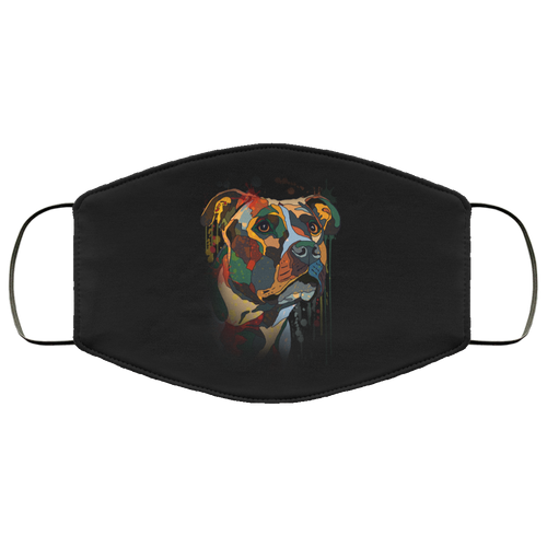 Hand painted pitbull human Face Mask