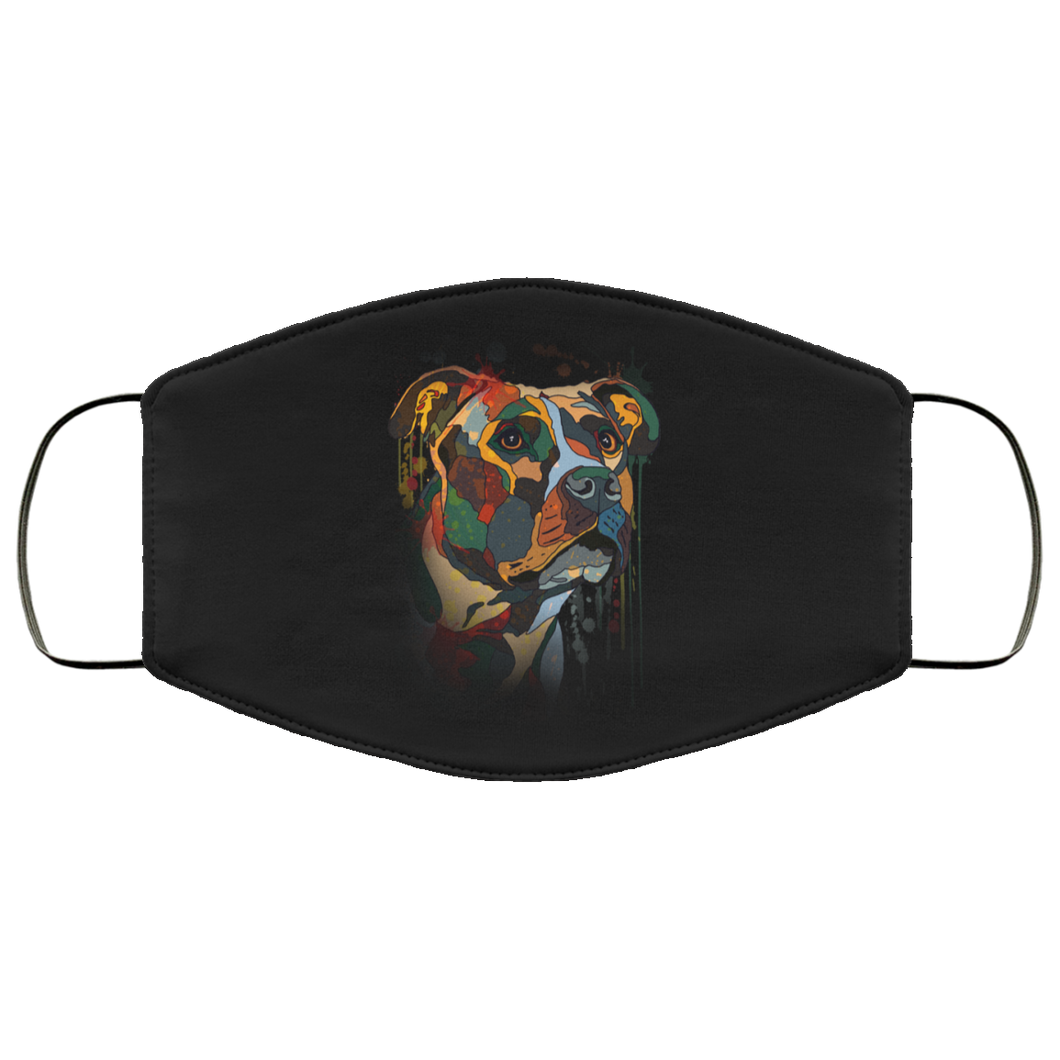 Hand painted pitbull human Face Mask