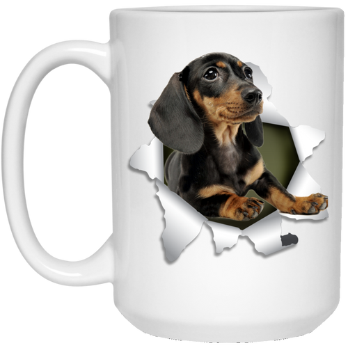 DACHSHUND 3D 15 oz. White Mug