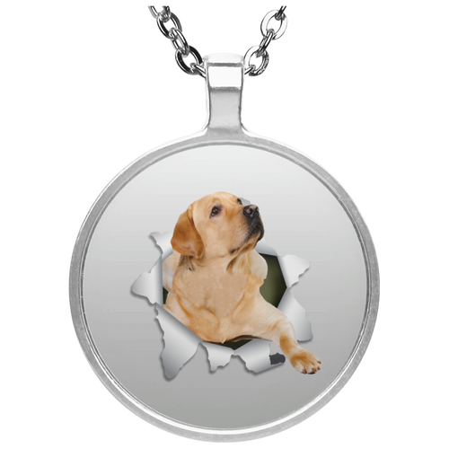 LABRADOR RETRIEVER 3D Circle Necklace