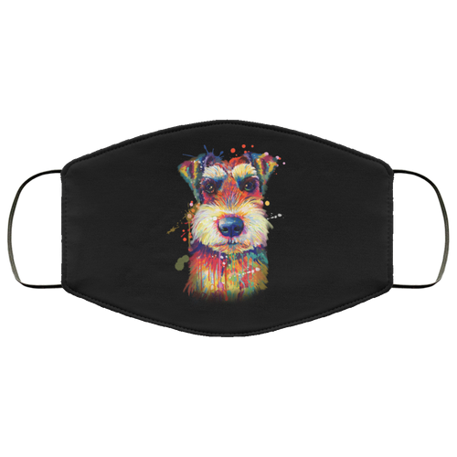 Hand painted Schnauzer human Face Mask