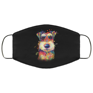 Hand painted Schnauzer human Face Mask