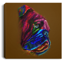 Load image into Gallery viewer, Hand Painted Bull Dog Square Canvas .75in Frame