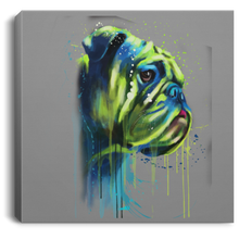 Load image into Gallery viewer, Hand Painted Bull Dog Square Canvas .75in Frame