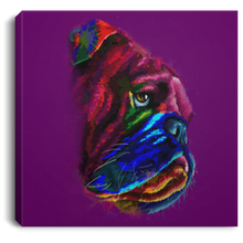Load image into Gallery viewer, Hand Painted Bull Dog Square Canvas .75in Frame
