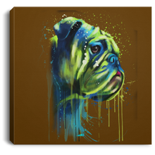 Load image into Gallery viewer, Hand Painted Bull Dog Square Canvas .75in Frame