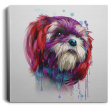 Load image into Gallery viewer, Hand Painted Shih Tzu Square Canvas .75in Frame