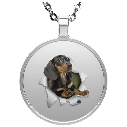 DACHSHUND 3D Circle Necklace
