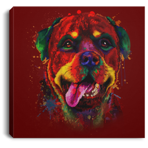 Hand Painted Rottweiler Square Canvas .75in Frame