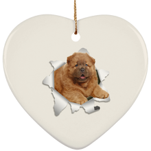 Load image into Gallery viewer, CHOW CHOW 3D Ceramic Heart Ornament