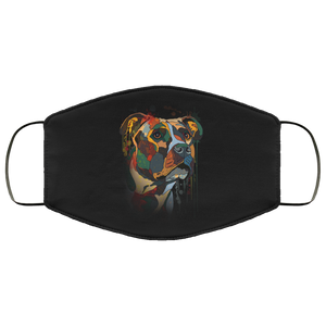 Hand painted pitbull human Face Mask