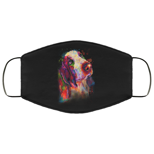 Hand painted bassethound human Face Mask