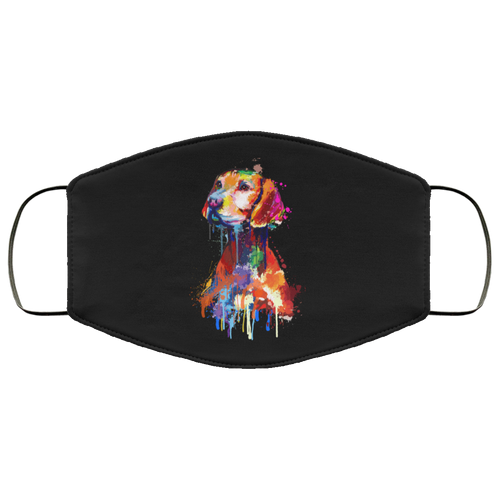 Hand painted vizsla human Face Mask