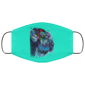Hand painted Schnauzer human Face Mask