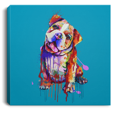 Load image into Gallery viewer, Hand Painted Bull Dog Square Canvas .75in Frame