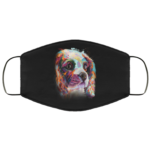 Hand painted cavalier human Face Mask