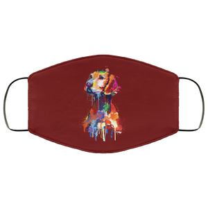 Hand painted vizsla human Face Mask