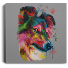 Load image into Gallery viewer, Hand Painted Sheltie Square Canvas .75in Frame