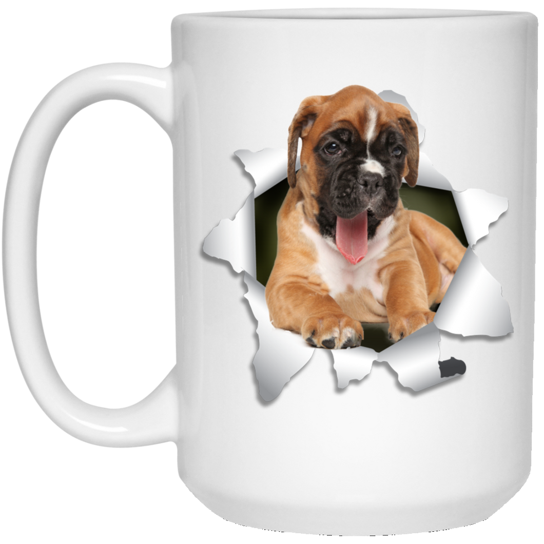 BOXER 3D 15 oz. White Mug