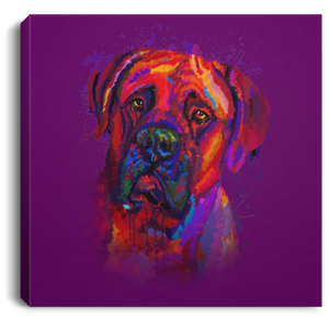 Hand Painted Bullmastiff Square Canvas .75in Frame
