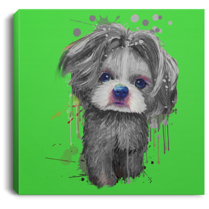 Hand Painted Shih Tzu Square Canvas .75in Frame