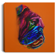 Load image into Gallery viewer, Hand Painted Bull Dog Square Canvas .75in Frame