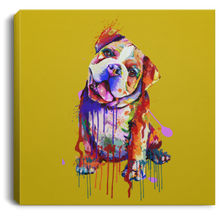Load image into Gallery viewer, Hand Painted Bull Dog Square Canvas .75in Frame