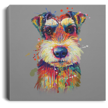 Load image into Gallery viewer, Hand Painted Schnauzer Square Canvas .75in Frame