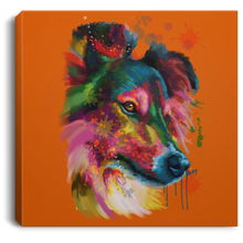 Load image into Gallery viewer, Hand Painted Sheltie Square Canvas .75in Frame