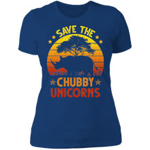 Load image into Gallery viewer, SAVE THE CHUBBY UNICORNS Ladies&#39; Boyfriend T-Shirt