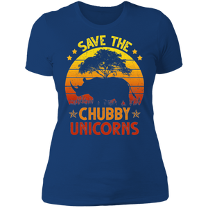 SAVE THE CHUBBY UNICORNS Ladies' Boyfriend T-Shirt