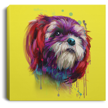 Load image into Gallery viewer, Hand Painted Shih Tzu Square Canvas .75in Frame