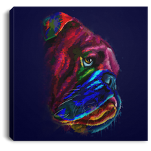Load image into Gallery viewer, Hand Painted Bull Dog Square Canvas .75in Frame