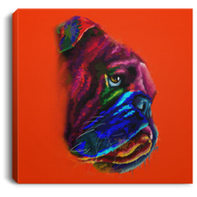 Load image into Gallery viewer, Hand Painted Bull Dog Square Canvas .75in Frame