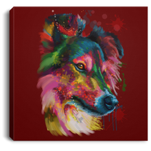 Load image into Gallery viewer, Hand Painted Sheltie Square Canvas .75in Frame