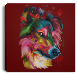 Hand Painted Sheltie Square Canvas .75in Frame