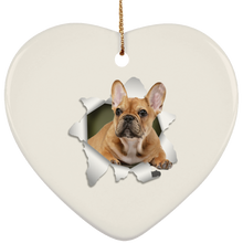 Load image into Gallery viewer, FRENCH BULLDOG 3D Ceramic Heart Ornament
