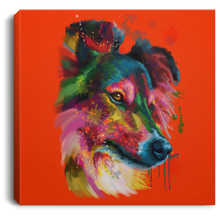 Load image into Gallery viewer, Hand Painted Sheltie Square Canvas .75in Frame
