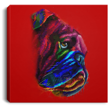 Load image into Gallery viewer, Hand Painted Bull Dog Square Canvas .75in Frame