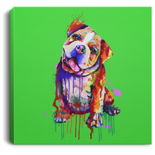 Load image into Gallery viewer, Hand Painted Bull Dog Square Canvas .75in Frame
