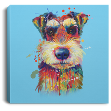 Load image into Gallery viewer, Hand Painted Schnauzer Square Canvas .75in Frame