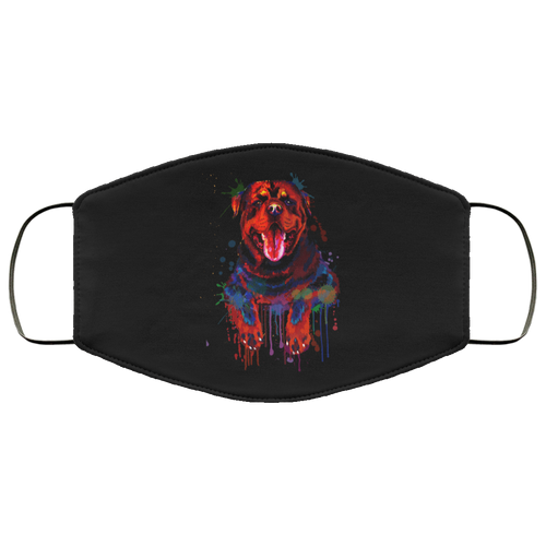 Hand painted rottweiler human Face Mask
