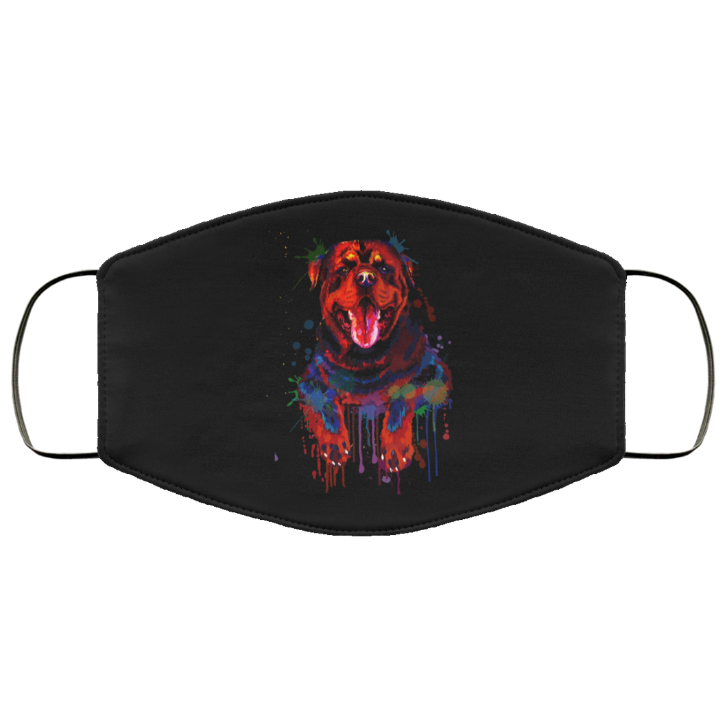 Hand painted rottweiler human Face Mask