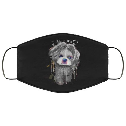 Hand painted 	Shih Tzu human Face Mask