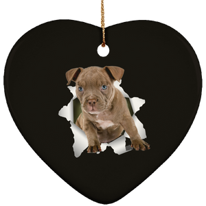 PITBULL 3D Ceramic Heart Ornament