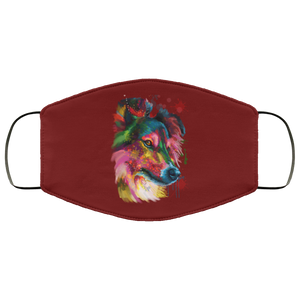 Hand painted sheltie human Face Mask