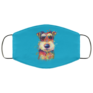 Hand painted Schnauzer human Face Mask