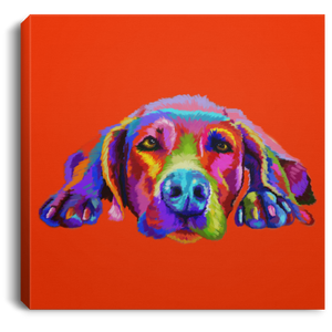 Hand Painted Weimaraners Square Canvas .75in Frame