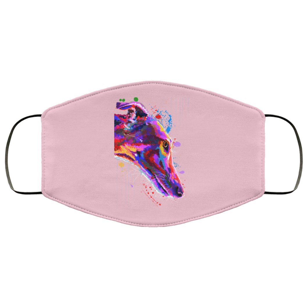 Hand painted greyhound human Face Mask
