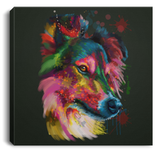 Load image into Gallery viewer, Hand Painted Sheltie Square Canvas .75in Frame